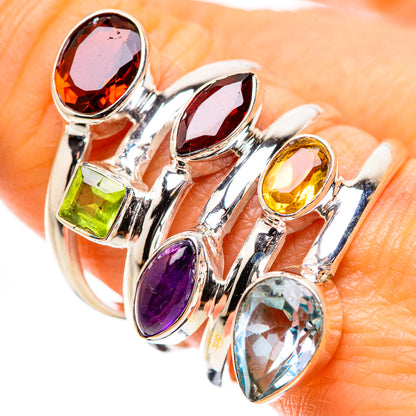 Ana Silver Co Garnet, Amethyst, Citrine, Peridot, Blue Topaz Ring Size 9 (925 Sterling Silver)