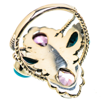 Ana Silver Co Large Faceted Amethyst, Sleeping Beauty Turquoise Ring Size 8.25 (925 Sterling Silver)