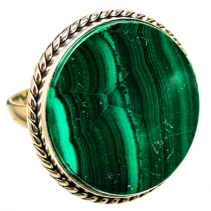Huge Malachite Ring Size 7.5 (925 Sterling Silver) RING135910