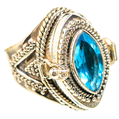 Sterling silver ring with large oval blue gemstone, rope and bead detailing