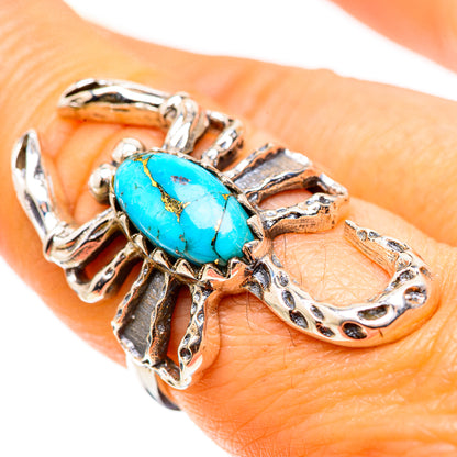 Blue Copper Composite Turquoise Ring Size 7.5 (925 Sterling Silver) RING134866
