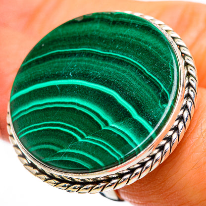 Huge Malachite Ring Size 6.75 (925 Sterling Silver) RING135946