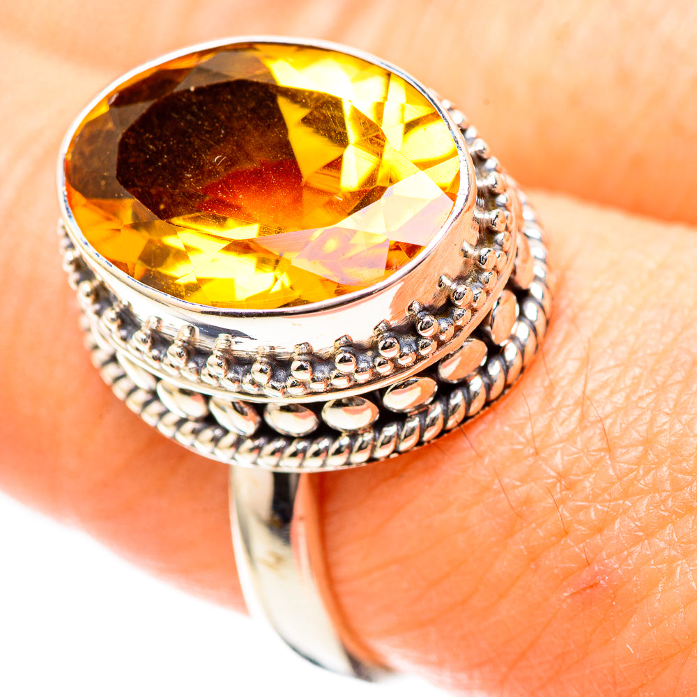 Faceted Citrine 925 Sterling Silver Ring Size 8.25 (925 Sterling Silver) RING137214