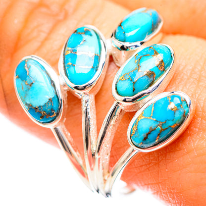 Blue Copper Turquoise 925 Sterling Silver Ring Size 10 Ana Co R136207