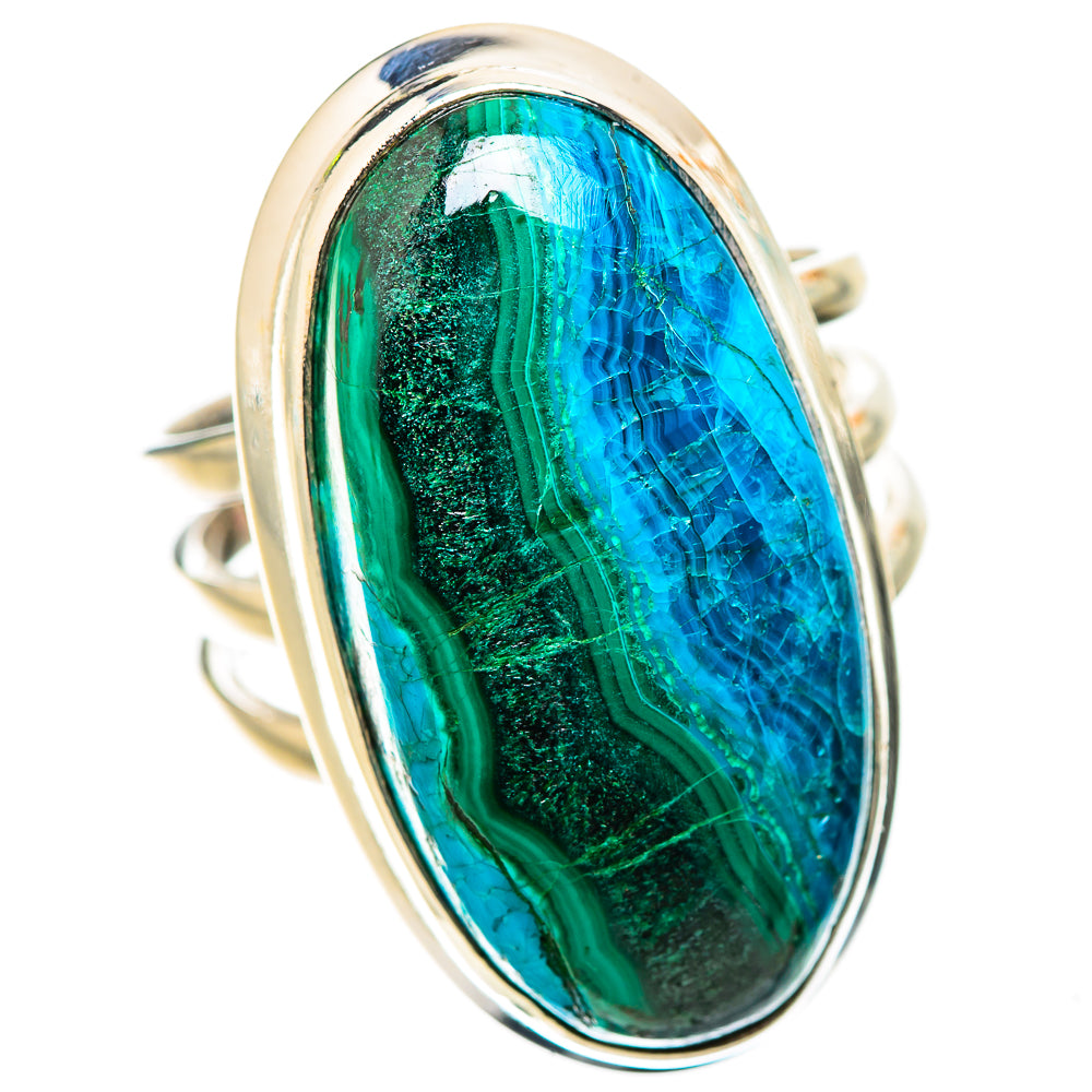 Ana Silver Co Large Malachite In Chrysocolla Ring Size 8 (925 Sterling Silver)