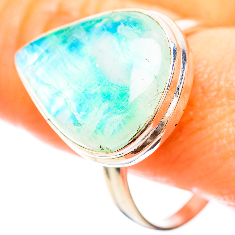 Green Moonstone Ring Size 13.5 (925 Sterling Silver) RING136470