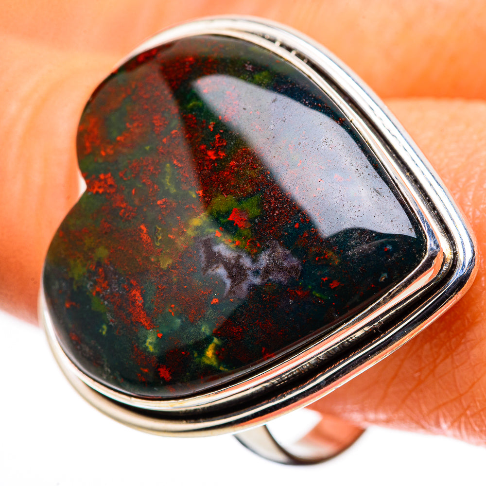 Large Bloodstone Ring Size 11 (925 Sterling Silver) RING135764