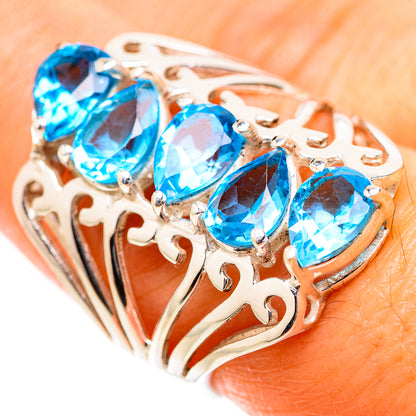 Blue Topaz Ring Size 7.25 (925 Sterling Silver) RING135503