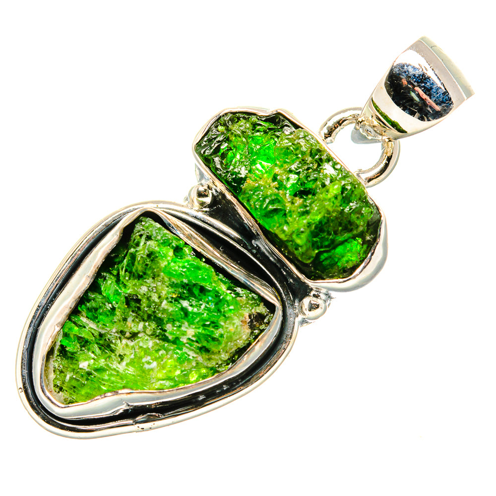 Rough Chrome Diopside Pendant 1 1/2" (925 Sterling Silver) PD36815