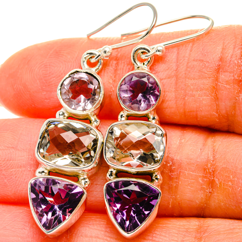 Ana Silver Co Green Amethyst, Amethyst Earrings 1 7/8" (925 Sterling Silver)