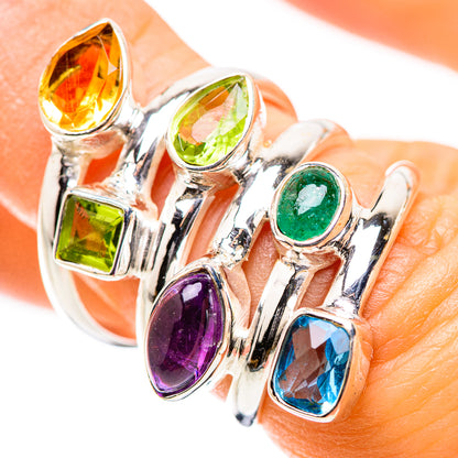 Ana Silver Co Amethyst, Citrine, Peridot, Blue Topaz, Emerald Ring Size 6.25 (925 Sterling Silver)