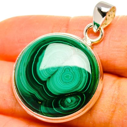 Malachite Pendant 1 1/2"  (925 Sterling Silver) PD37259