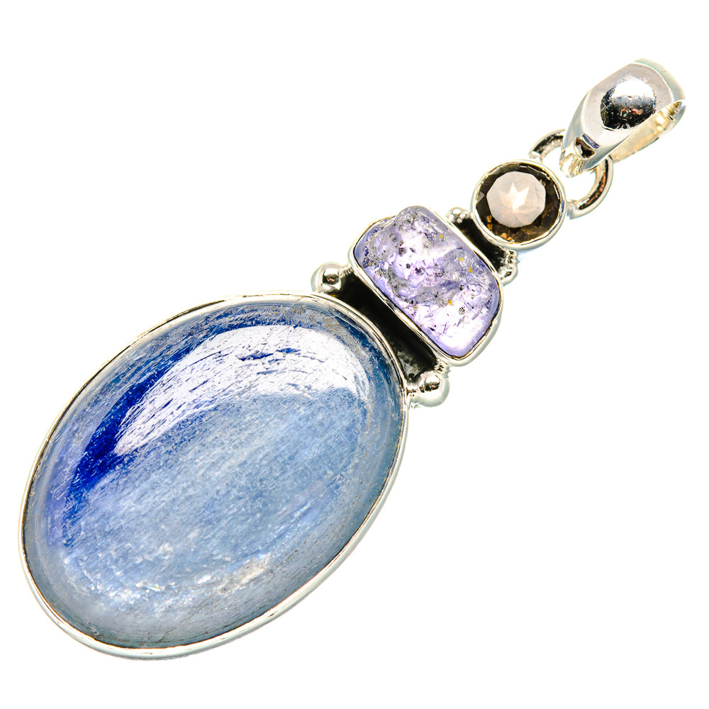 Kyanite, Tanzanite, Smoky Quartz Pendant 2" (925 Sterling Silver) PD36824