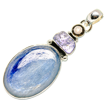 Kyanite, Tanzanite, Smoky Quartz Pendant 2" (925 Sterling Silver) PD36824