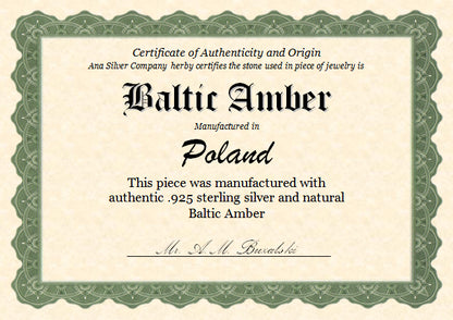 Baltic Amber Charms handcrafted by Ana Silver Co - PW1020