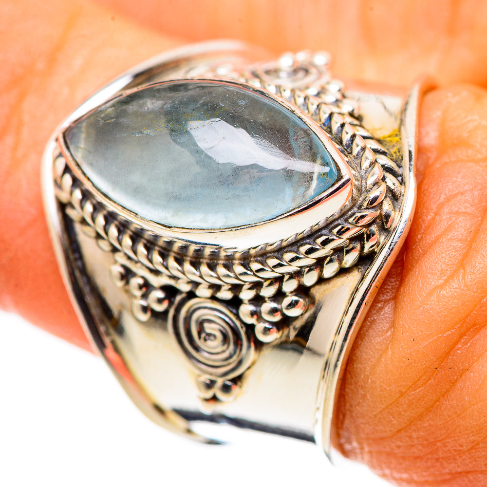 Natural Aquamarine Ring Size 6.25 (925 Sterling Silver) RING134657