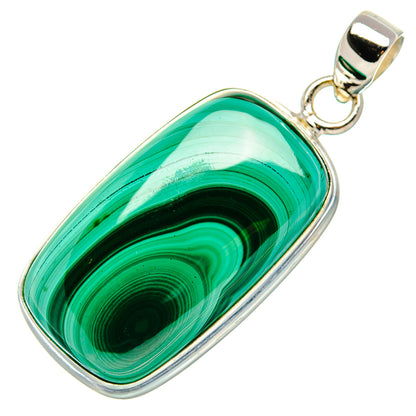 Malachite Pendant 1 3/4"  (925 Sterling Silver) PD37263