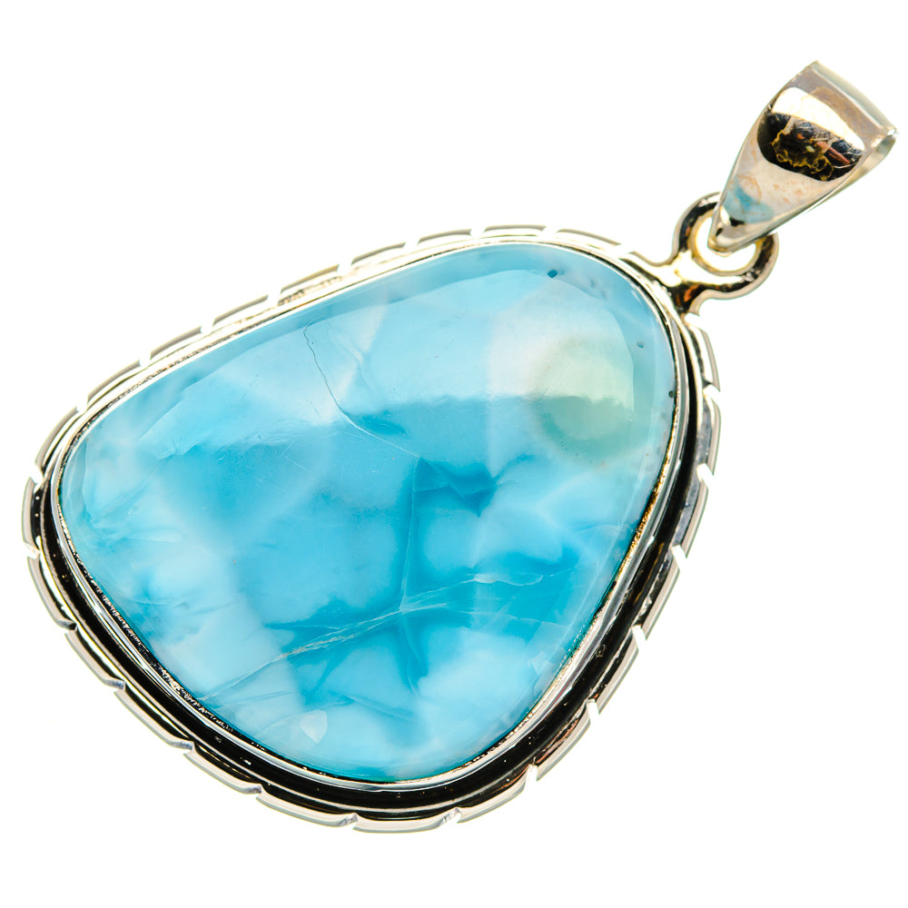 Larimar 925 Sterling Silver Pendant 1 5/8" (925 Sterling Silver) PD37633
