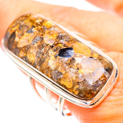 Huge Brecciated Labradorite Ring Size 10 (925 Sterling Silver) RING136755
