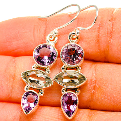 Ana Silver Co Green Amethyst, Amethyst Earrings 1 1/2" (925 Sterling Silver)