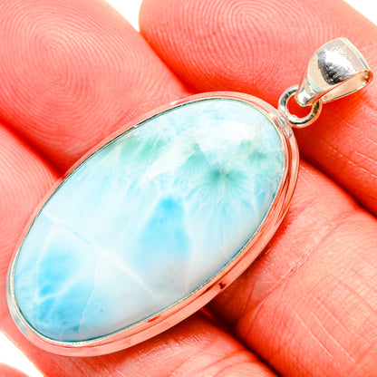 Larimar Pendant 1 3/4"  (925 Sterling Silver) PD36914