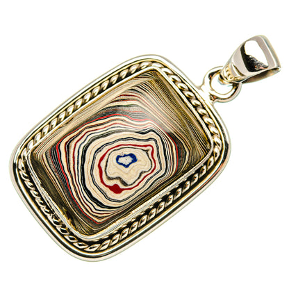 Fordite Pendant 1 1/2" (925 Sterling Silver) PD37424