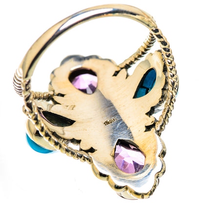 Large Faceted Amethyst, Sleeping Beauty Turquoise Ring Size 9.25 (925 Sterling Silver) RING135786