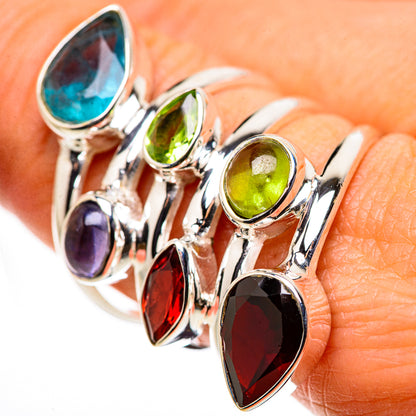 Large Garnet, Peridot, Apatite, Tanzanite Ring Size 8.75 (925 Sterling Silver) RING134746