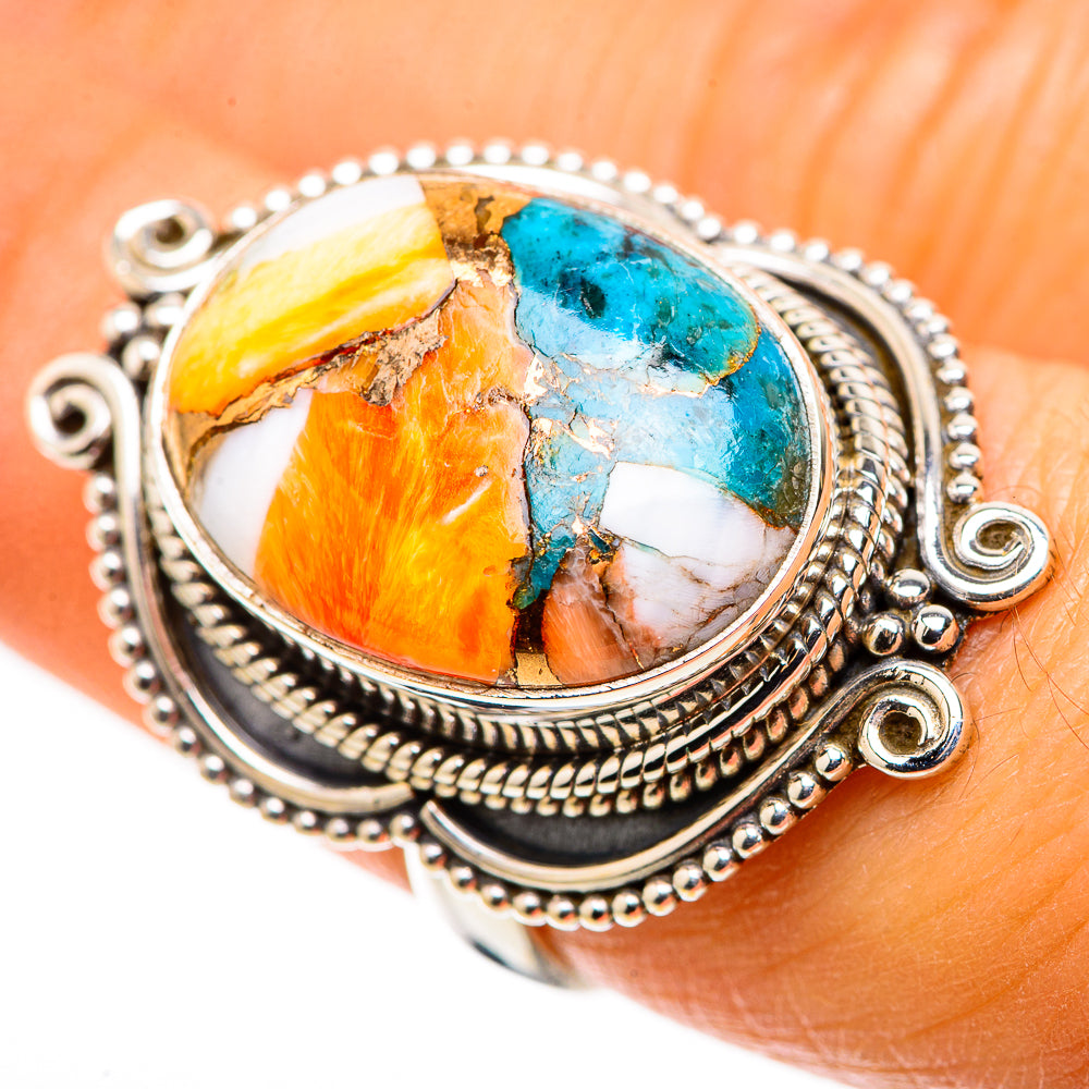 Spiny Oyster Turquoise Ring Size 7.25 (925 Sterling Silver) RING134842