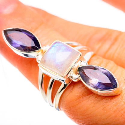 Rainbow Moonstone, Tanzanite Ring Size 6.5 (925 Sterling Silver) RING135434