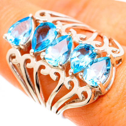 Blue Topaz 925 Sterling Silver Ring Size 7.5 Ana Co R135183