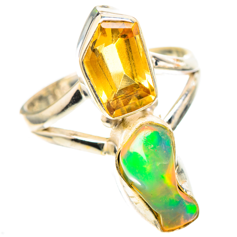 Ethiopian Opal, Citrine Ring Size 7.5 (925 Sterling Silver) RING136825