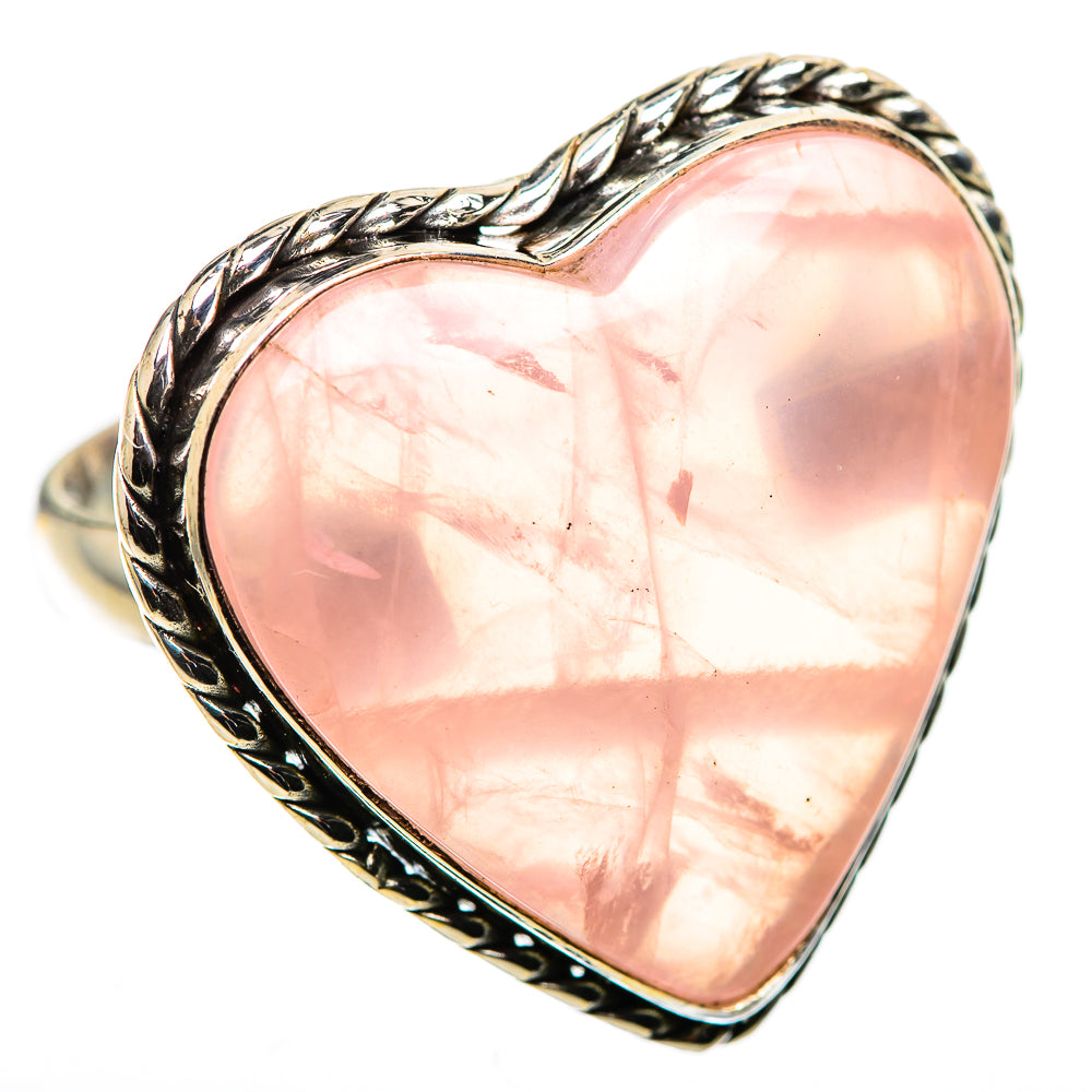 Large Rose Quartz Ring Size 9.75 (925 Sterling Silver) RING136123
