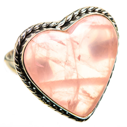 Large Rose Quartz Ring Size 9.75 (925 Sterling Silver) RING136123