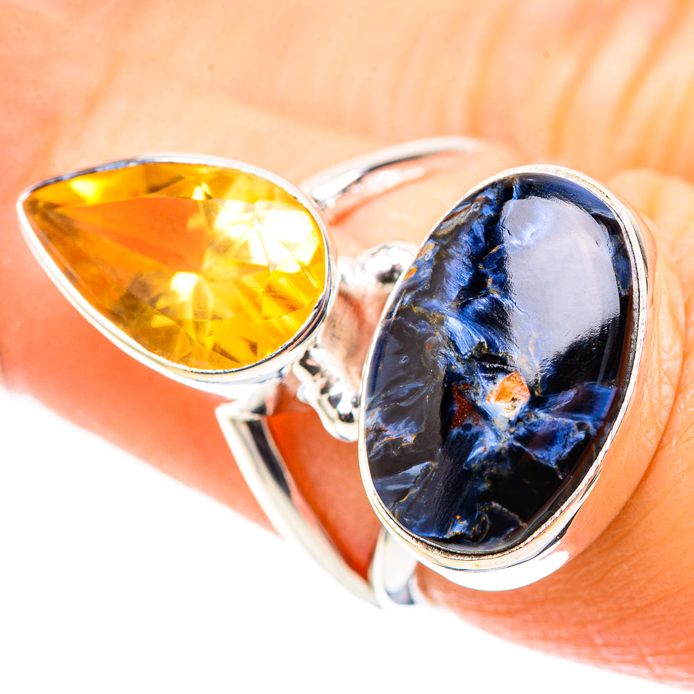 Pietersite, Citrine 925 Sterling Silver Ring Size 6.25 (925 Sterling Silver) RING137432