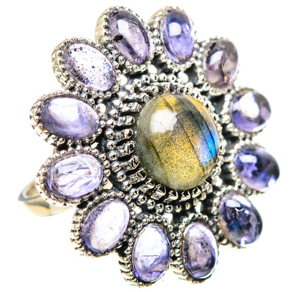 Large Labradorite, Tanzanite Ring Size 7.25 (925 Sterling Silver) RING136547