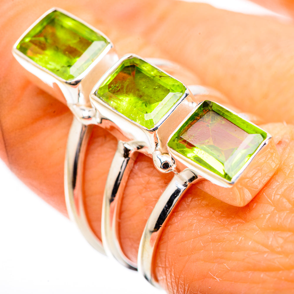 Large Peridot 925 Sterling Silver Ring Size 7.5 Ana Co R135350