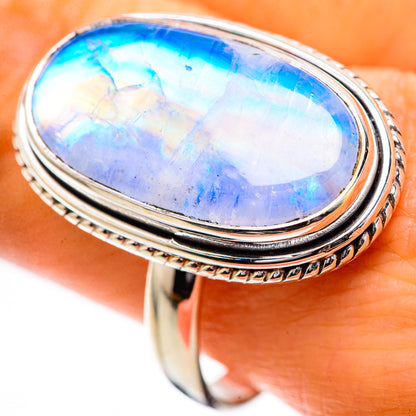 Large Rainbow Moonstone Ring Size 11 (925 Sterling Silver) RING135898