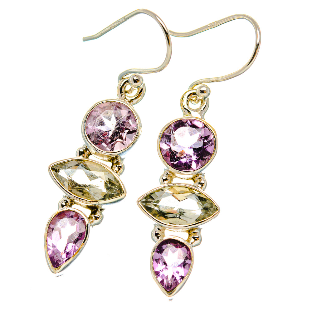 Ana Silver Co Green Amethyst, Amethyst Earrings 1 1/2" (925 Sterling Silver)