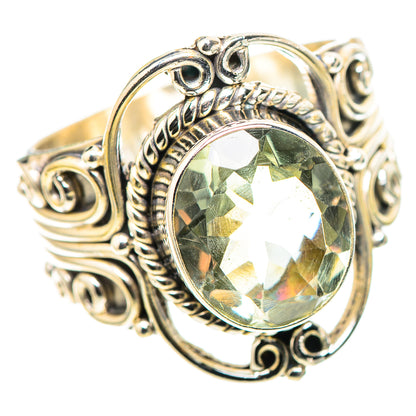 Faceted Green Amethyst 925 Sterling Silver Ring Size 9 (925 Sterling Silver) RING137452