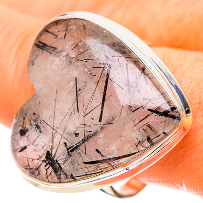 Large Tourmalinated Quartz Ring Size 10.75 (925 Sterling Silver) RING135337