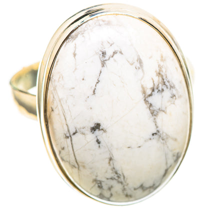 Large Howlite 925 Sterling Silver Ring Size 12.5 Ana Co R136354