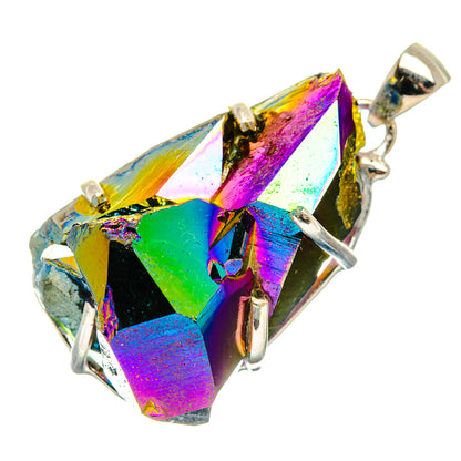 Titanium Sunshine Druzy Pendant 1 5/8" (925 Sterling Silver) PD37408