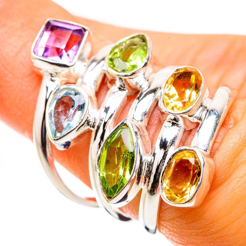 Ana Silver Co Amethyst, Citrine, Peridot, Blue Topaz Ring Size 6.5 (925 Sterling Silver)
