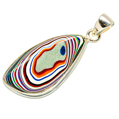 Fordite Pendant 1 3/4"  (925 Sterling Silver) PD36922