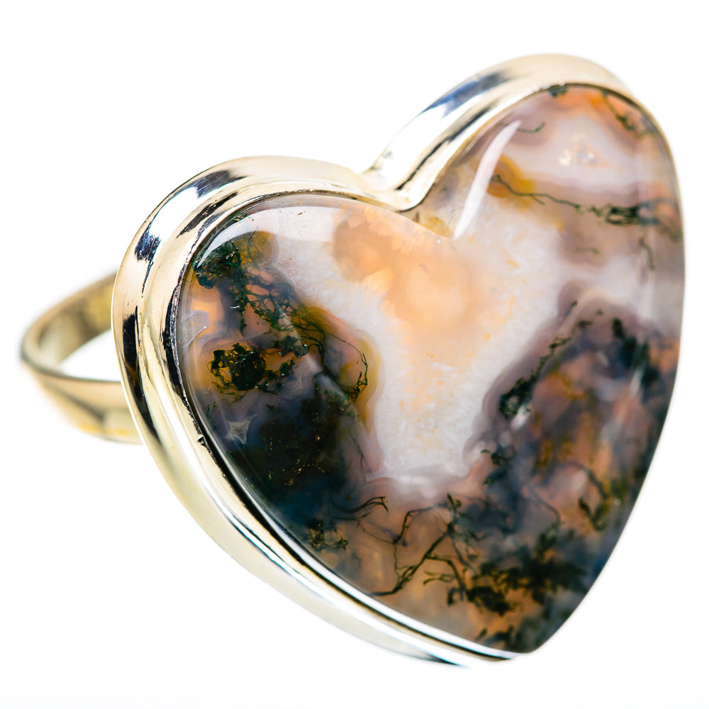 Large Green Moss Agate Ring Size 11.75 (925 Sterling Silver) RING135941