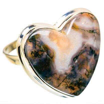 Large Green Moss Agate Ring Size 11.75 (925 Sterling Silver) RING135941