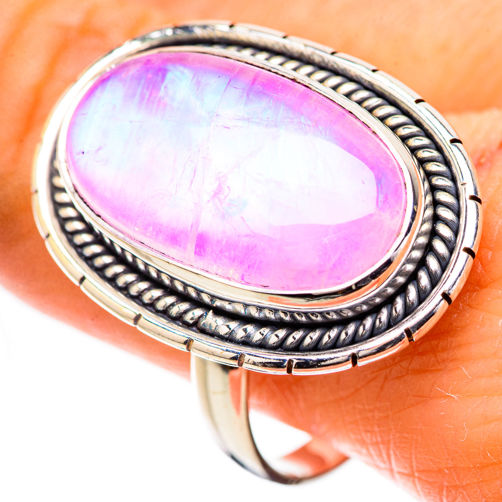 Large Pink Moonstone Ring Size 11 (925 Sterling Silver) RING135387