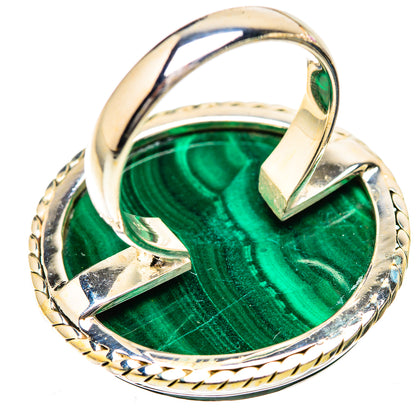 Huge Malachite Ring Size 7.5 (925 Sterling Silver) RING135910