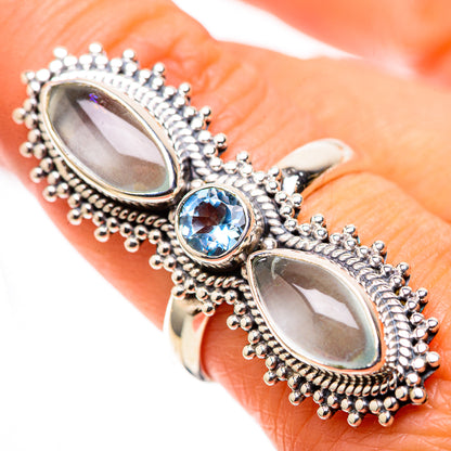 Large Natural Aquamarine, Blue Topaz 925 Sterling Silver Ring Size 8 (925 Sterling Silver) RING137797